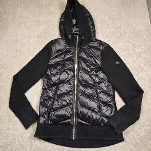 Michael Kors Black Hooded Jacket Lightweight Puffer Women’s Size Small